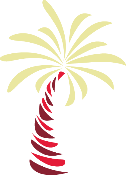 The Palm Tree of Alpha Sigma Alpha. It has palm colored leaves and a cone shaped trunk.